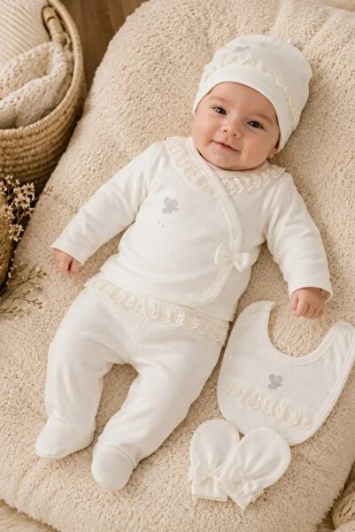 Tuğra Bebe مجموعة من 5 قطع من القطن المكشكش للفتيات الصغيرات بعد الخروج من ال...