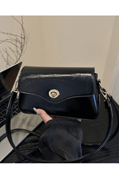 Take Two By Styli Black Turn-Lock Closure Shoulder Bag