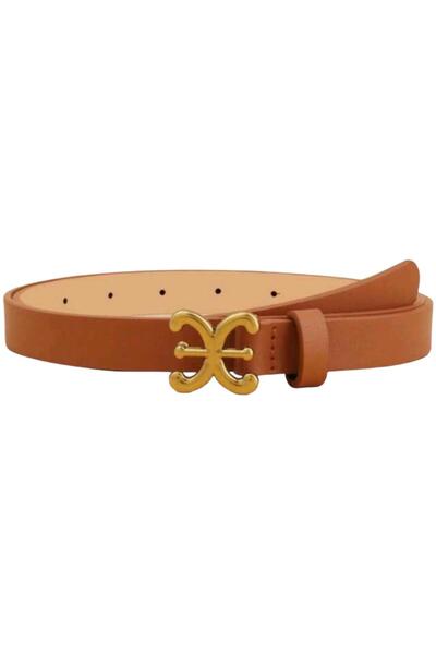 OEM Curea eleganta de dama, maro, piele ecologica, 90 cm
