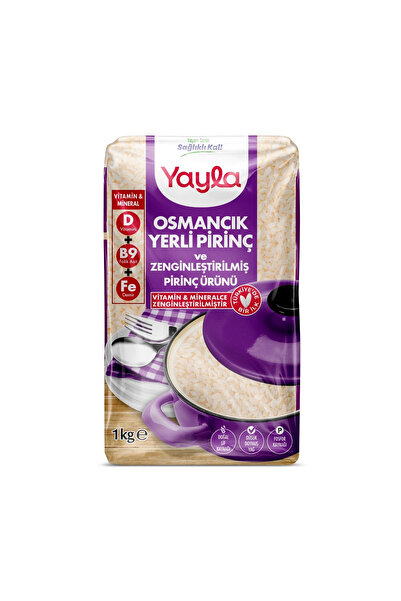 Yayla Osmancık Yerli Pirinç ve Zenginleştirilmiş Pirinç Ürünü (D+B9+Fe) 1 kg