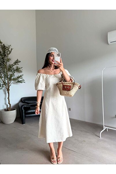 Bade Butik Stone Color Watermelon Linen Dress
