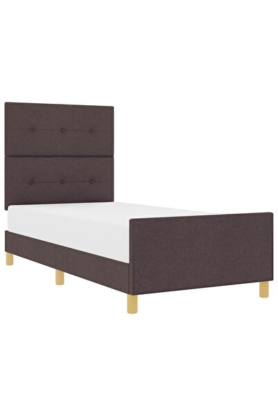vidaxl Cadru de pat cu headboard Maro închis 80 x 200 cm țesătură