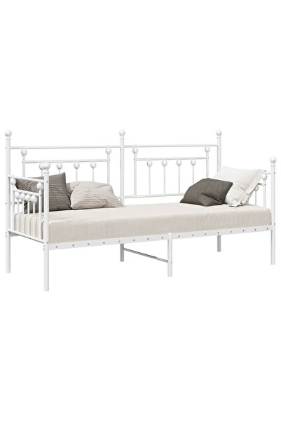vidaxl Cadru de pat de zi Alb 80 x 200 cm Oțel