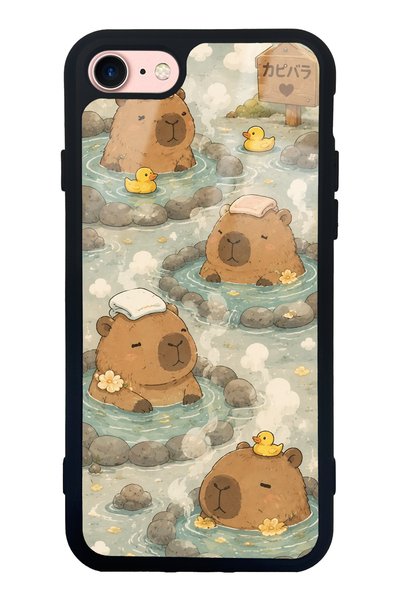 Spoyi iPhone 7 - 8 - Se Glossy Phone Case with Capybara Onsen Design