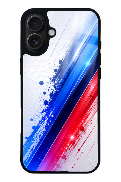 Spoyi iPhone 16 Plus Blue M2 Design Glossy Phone Case