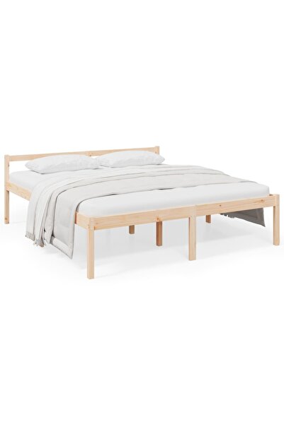 vidaxl Pat pentru seniori super king, 180x200 cm, lemn masiv de pin