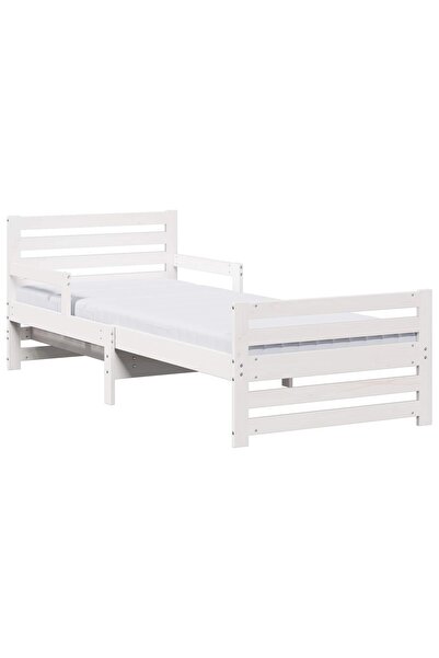 vidaxl Cadru de pat cu saltea extensibilă cu headboard Alb 80 x 200 cm