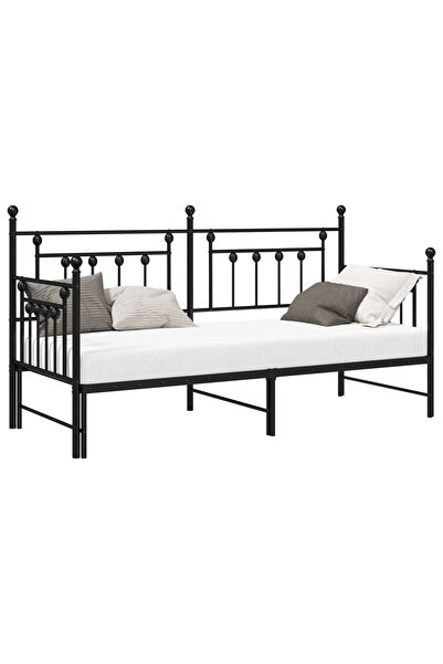 vidaxl Cadru de pat de zi Negru 80 x 200 cm Oțel
