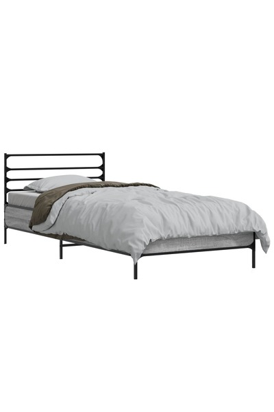 vidaxl Cadru de pat Sonoma gri 80 x 200 cm Lemn prelucrat