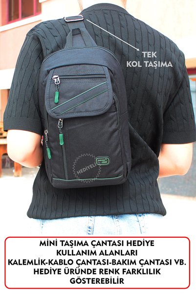 Dada Functional Back Chest and Single Shoulder Bag Dual-Use Waterproof Fabric Bady Bag Green
