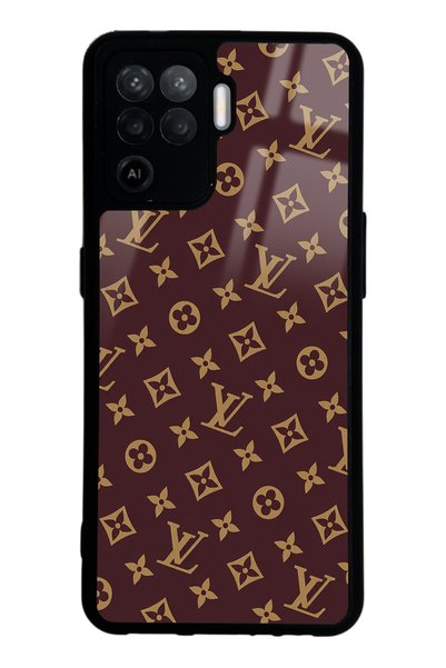 Spoyi حافظة هاتف لامعة بتصميم Red LV لهاتف أوبو رينو 5 لايت
