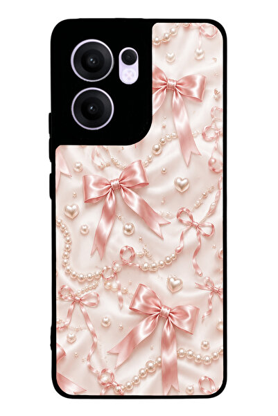 Spoyi Oppo Reno 13F Blush Pearl Bow Tasarımlı Glossy Telefon Kılıfı