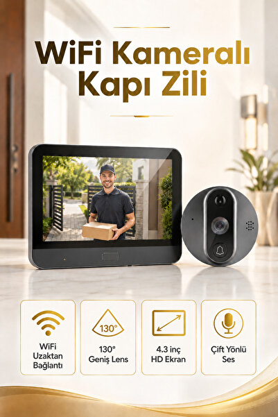 SEYUTECH Wifi Kameralı Kapı Zili llı Görüntülü Kapı Dürbünü Uzaktan Kontrollü...