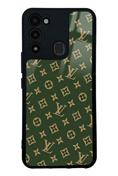 Spoyi Tecno Spark 8C Green LV Tasarımlı Glossy Telefon Kılıfı