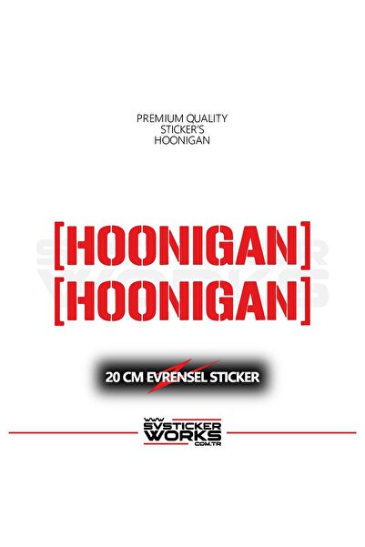 ARONA Hoonigan Sticker Universal Compatible with All Surfaces 20 cm 2 Pieces
