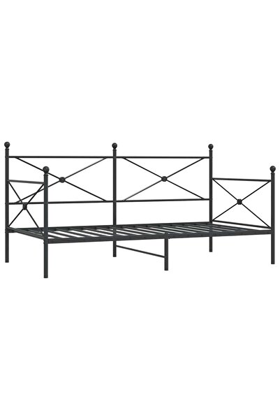 vidaxl Pat de zi fără saltea Negru 100x200 cm Oțel
