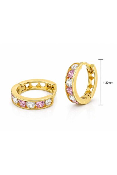Aur 585 Cercei din aur galben 14k, cu pietre colorate, 1,20 cm, 1,26 g