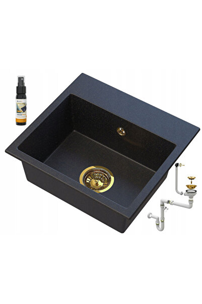 Granitan Set Chiuveta bucatarie + Spray, 30 ml + Sifon, Granitan, Granit, Neg...