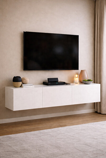 258 MoLife Plus TV Ünitesi TV Sehpası Düşer Kapaklı Tv Ünitesi Televizyon Seh...