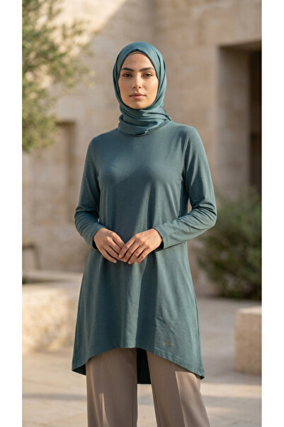 Plistre 2305_Women's Crew Neck Long Sleeve Single Jersey Tunic 100% Cotton