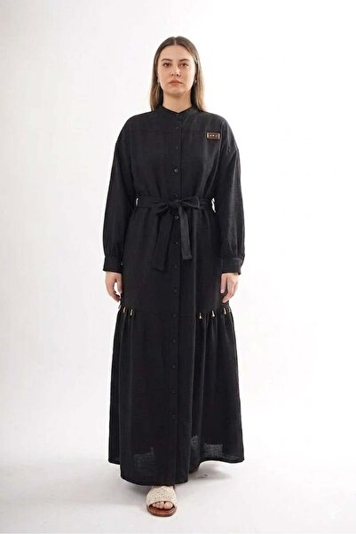 Ceremony Hakim Yaka Linen Long Dress