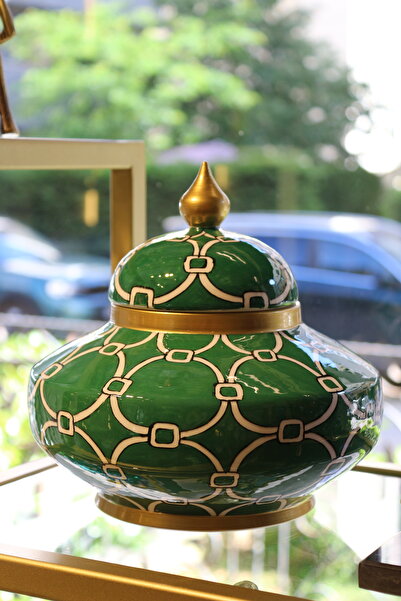 tuan design Yeşil El Boyaması Küp 20 Cm