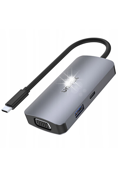 Unitek Hub USB-C cu 1xUSB 3.1 Gen1, VGA, 2xHDMI 4K, PD 100W MST