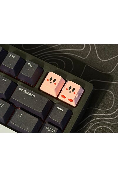 SEKO COMPANY 2’li Kirby Keycaps Klavye Tuşu Gamer Aksesuar Figür Oyuncu Klavy...