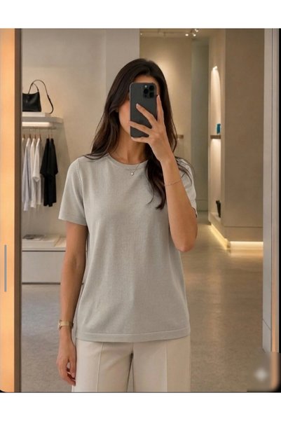 softalya moda تي شيرت نسائي برقبة دائرية
