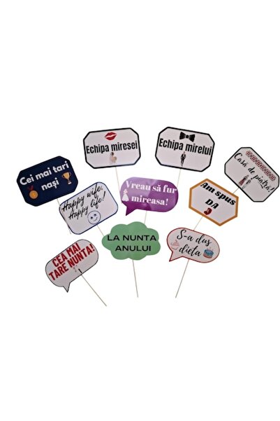 OEM Set de recuzită pentru nuntă, carton lucios, multicolor, 15x25, 10 bucăți