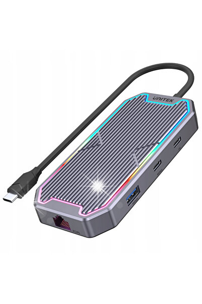 Unitek Hub USB-C HDMI 2.0 4K 60Hz, Ethernet RJ45, audio 3,5mm, 100W 10Gbps