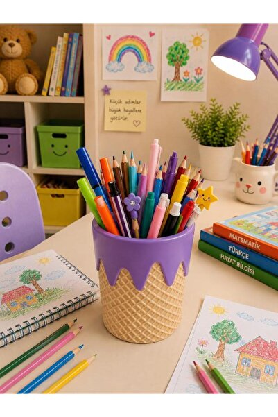 KAR3DELEN Printing حامل أقلام على شكل مخروط آيس كريم بطباعة ثلاثية الأبعاد | ...