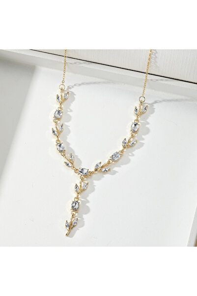 asc.home قلادة من الفولاذ والزركون بتفاصيل فضية 50 سم