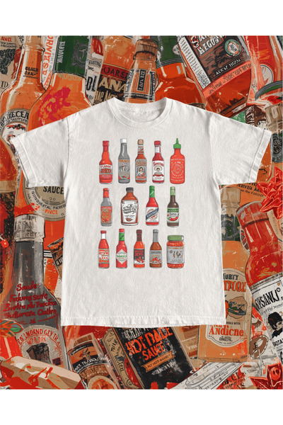 Grafftee Clothing Hot Sauce Printed Unisex Oversize T-Shirt