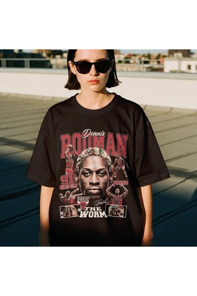 Grafftee Clothing Dennis Rodman Printed Unisex Oversize T-Shirt