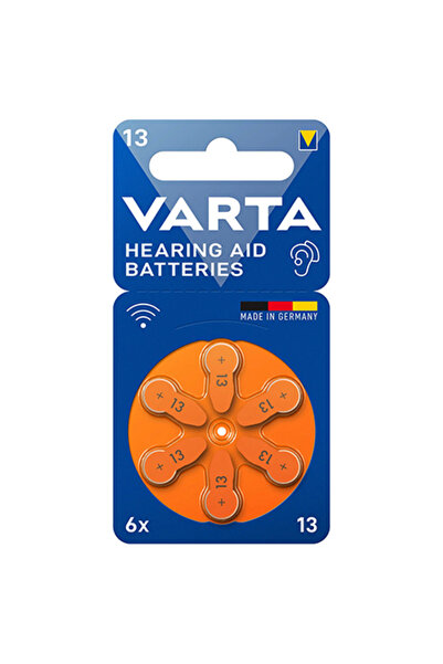 Varta Baterii pentru aparate auditive, mărimea 13, pachet blister cu 6 bucăți
