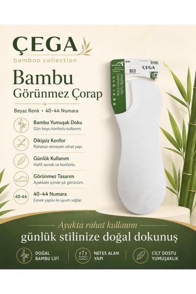 Çega Socks Erkek Görünmez Bambu Dikişsiz Sneaker Çorap 6'Lı