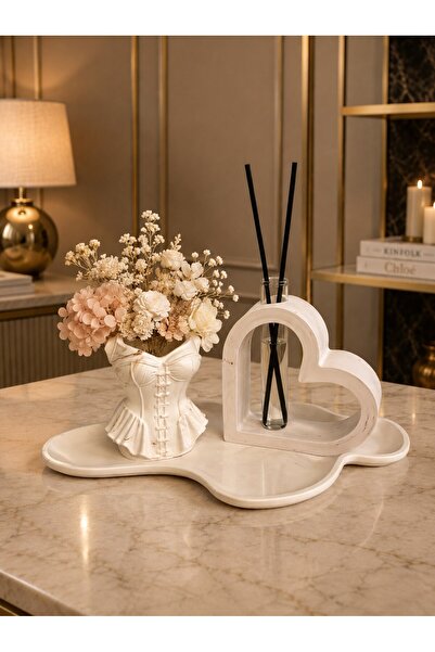 Denseden Decorative Coffee Table Set – Candle Holder, Vase, and Fragrance Bot...