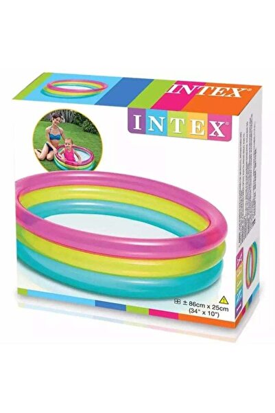 Intex حوض سباحة للأطفال بألوان قوس قزح، مقاس 86 × 25 سم - متعدد الألوان