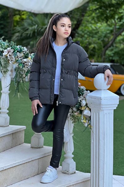 Pina Kids معطف شتوي مقاوم للماء من قماش نوفا للفتيات مع جيوب ورباط خصر مطاطي ...