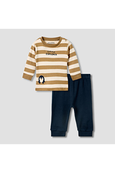Juniors Cotton Long Sleeves Pyjama Set with Bunny Applique