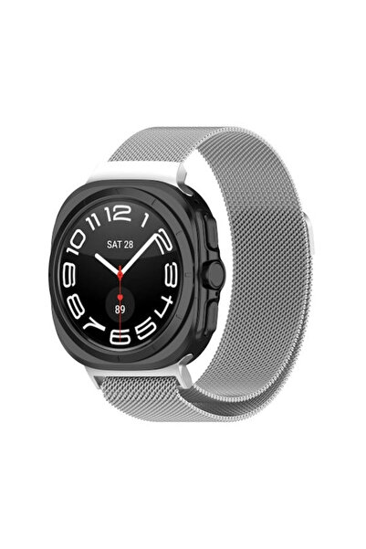 OEM Μεταλλικό Λουράκι Μαγνητικό Κούμπωμα Samsung Galaxy Watch Ultra 47mm Ασημί