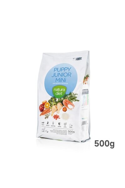 Natura Diet Hrană pentru căței Junior Mini, Pui și Orez 500g, Hipoalergenică,...