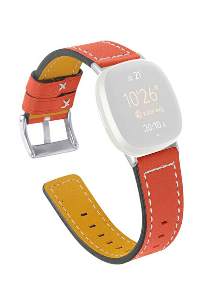 OEM Δερμάτινο λουράκι Fitbit Versa 3, πορτοκαλί