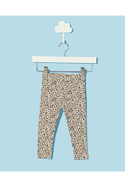 REDTAG Infant Girls Beige Animal Print Leggings