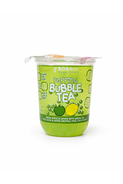 The Bobaco Bubblicious Popping Bubble Tea Popping Bubble Tea Yeşil Elma & Limon Aromalı Yeşil Çay Bazlı Bubble Tea 8x330ml