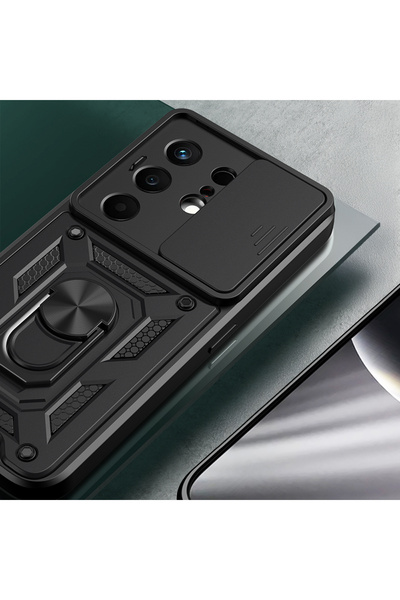 Ahlttiba غطاء Vega المنزلق المتوافق مع حافظة Tecno Camon 50 المزودة بحامل مغن...