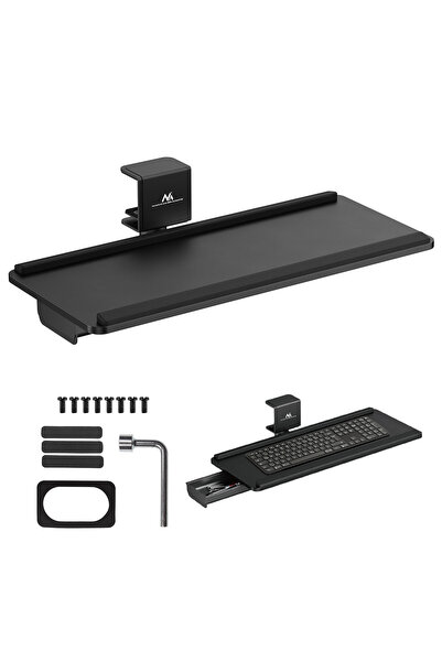 Maclean Suport pentru tastatură sub birou, încărcare maximă 5 kg, reglabil or...