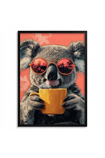 Naklejkomania Tablou decorativ Koala Naklejkomania, 50x70cm, rama neagra