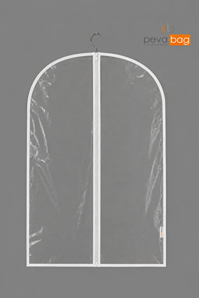 Pevabag Kısa Şeffaf Beyaz Biyeli Koruma Kılıfı ( 50x80cm) 5 Adet